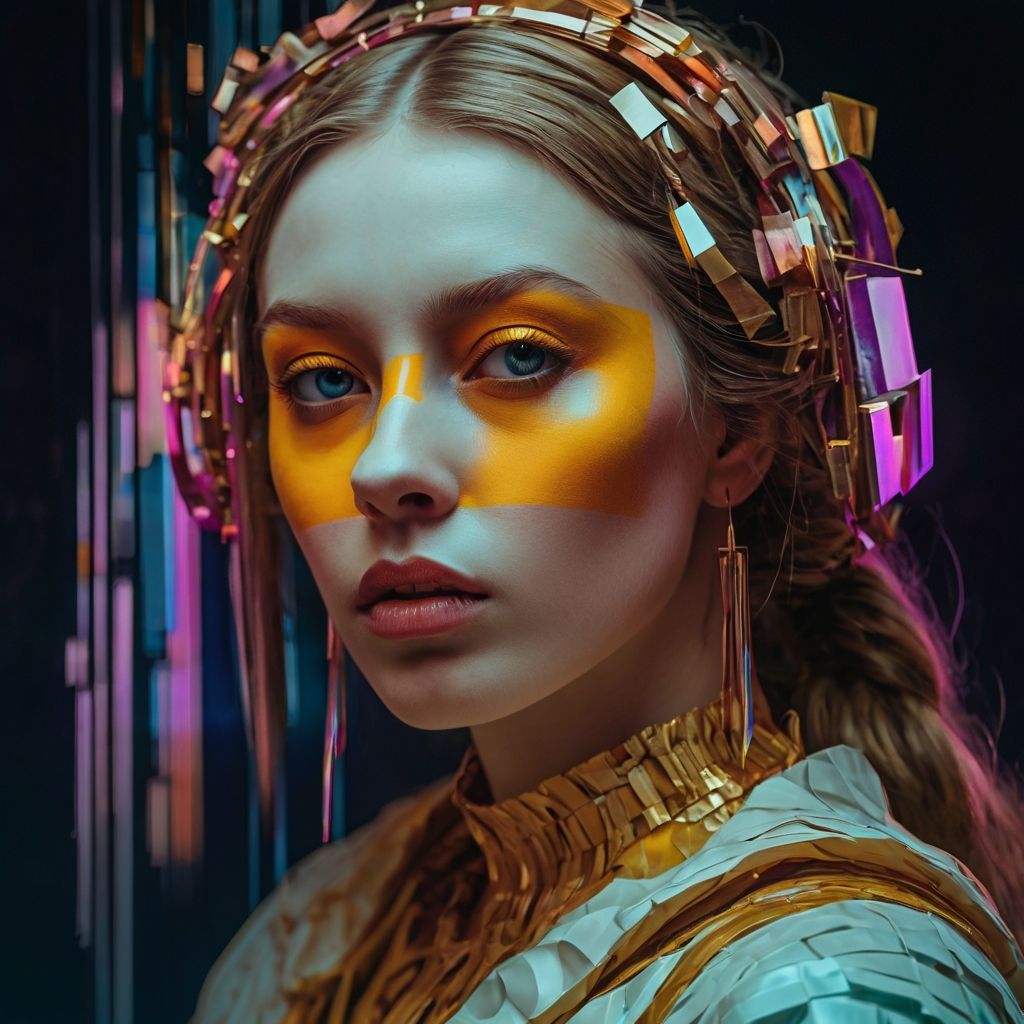 *Parametric Studio Graphic Glam Poetic Girl Design Portrait*