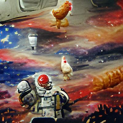 Chicken astronaut