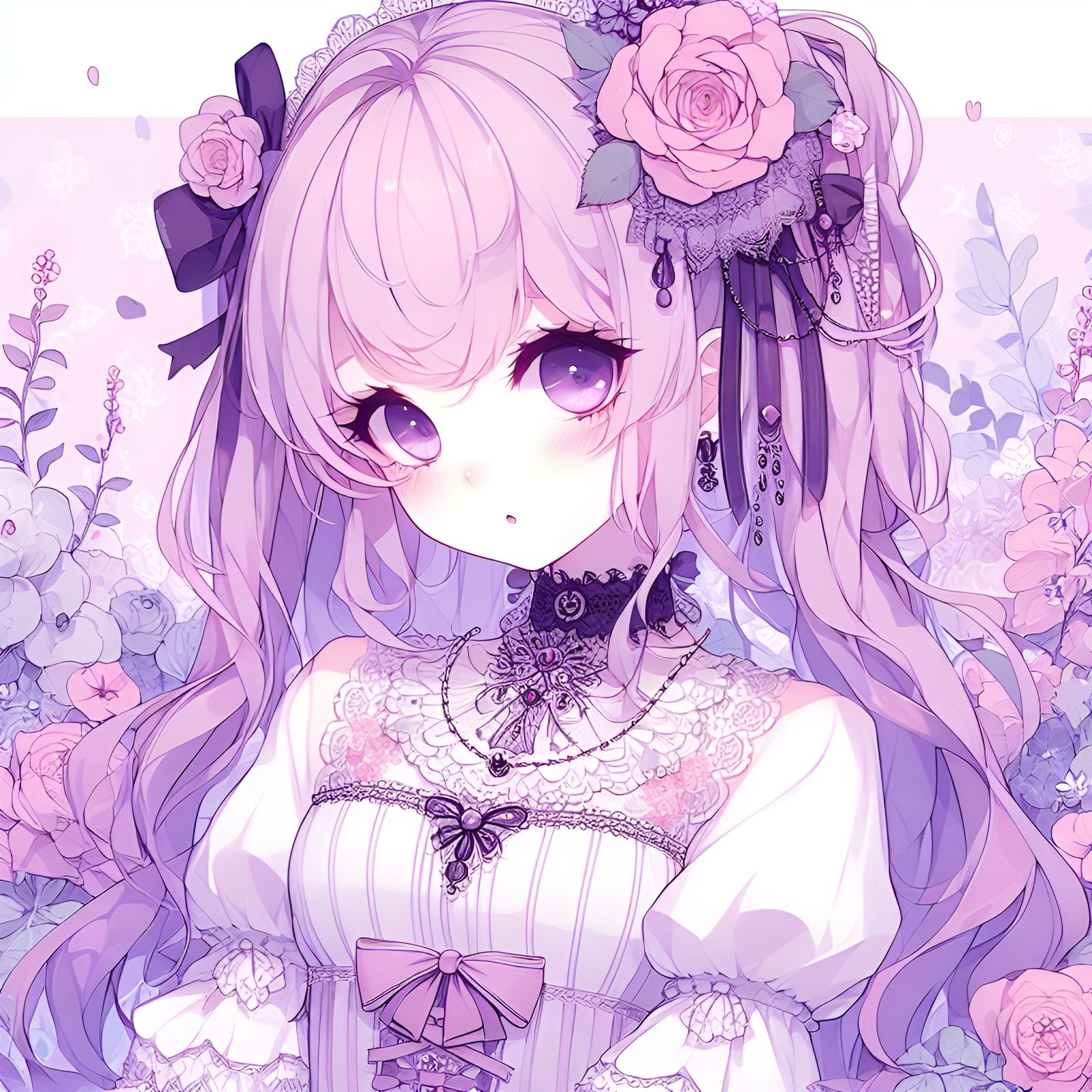 Pastel goth anime woman 2
