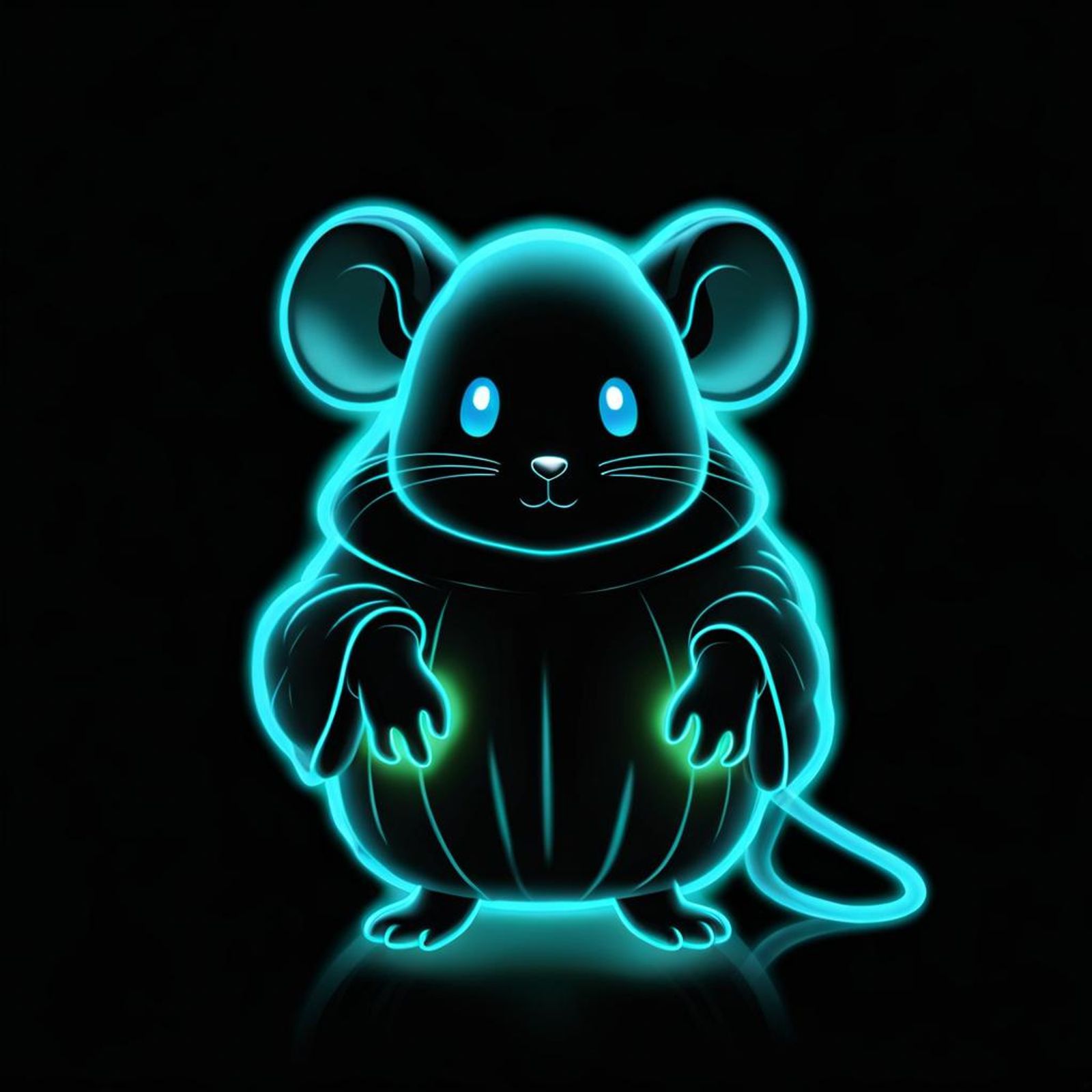 Adorable cute Bioluminescent chibi ghost mouse, adorable ghostly mouse ...