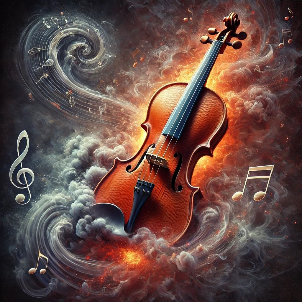 Musical Notes Flow From The Violin | DALL-E 3 AI image promp...