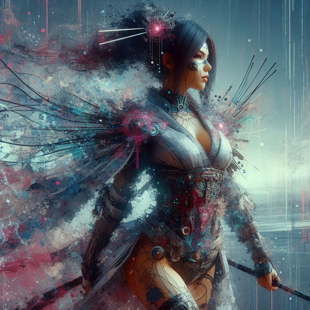 double exposure beautiful fantasy DALL-E 3 portrait landscape..