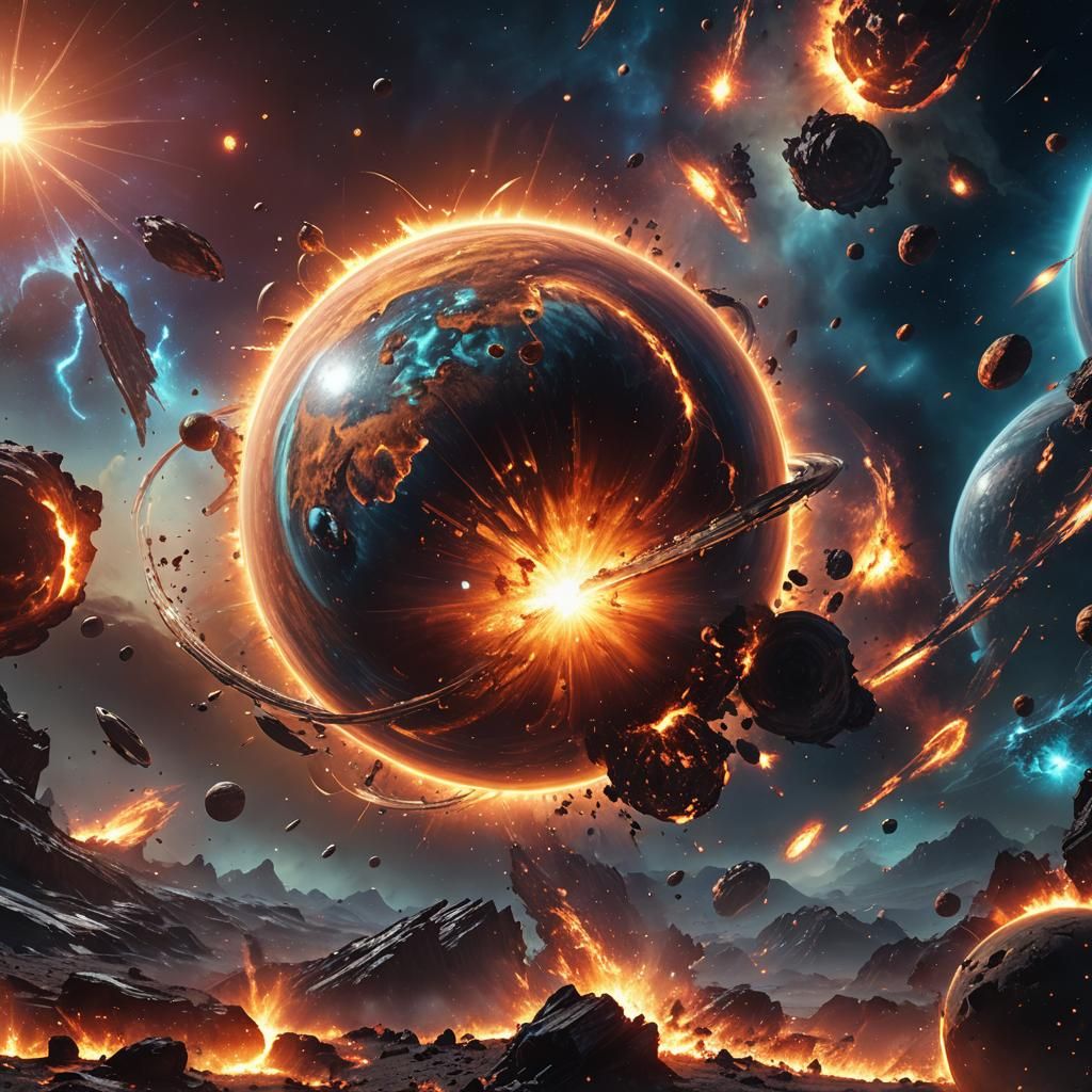 Cosmic Fantasy Apocalypse in Digital Art Style