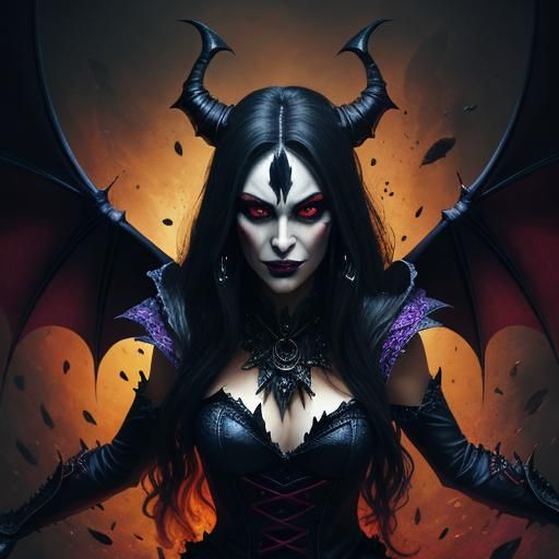 woman fantasy portrait vampire magician fantasy demon witch ...
