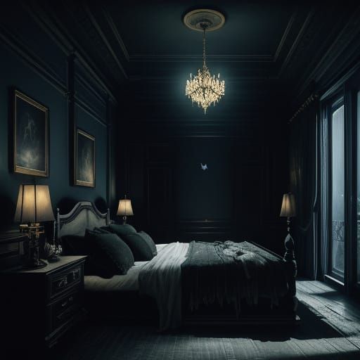 Surreal Concept Art: Bats Invade Sleepy Room