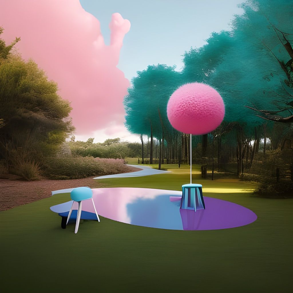 Meditating Pink Astronaut on Cloud Seat