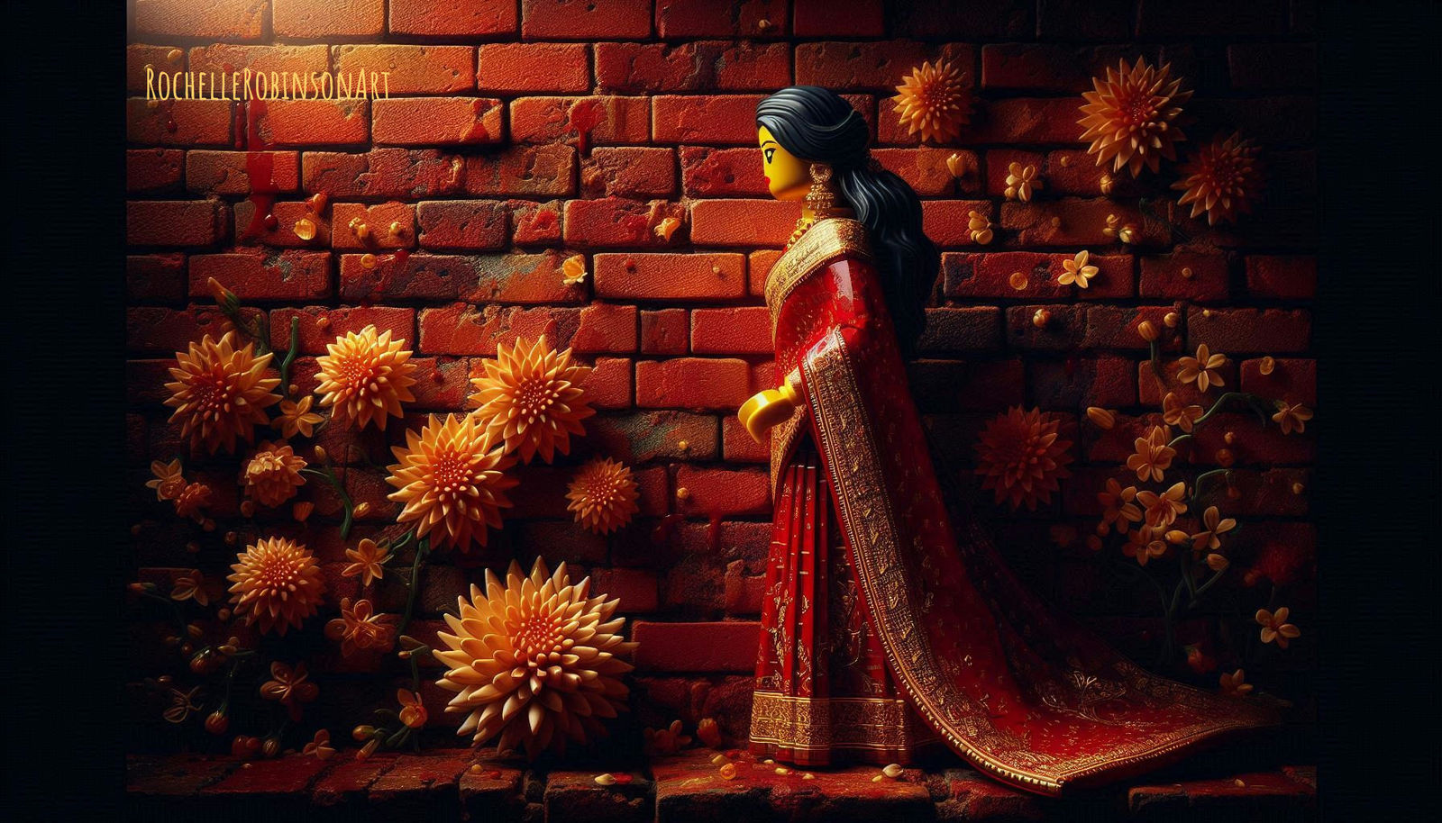 The Red Sari - Lego Art