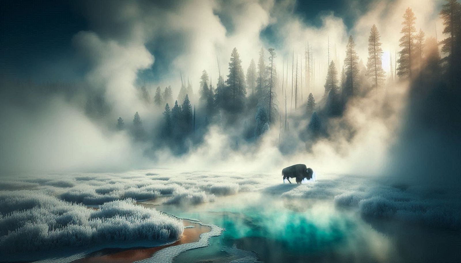Misty Morning in Yellowstone