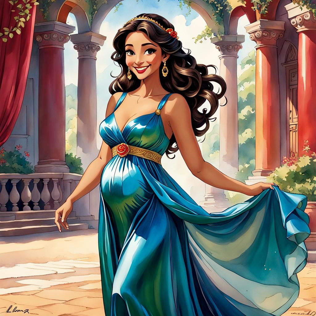 Cute pregnant Elena from Elena of Avalor AI Generated Artwork NightCafe Creator