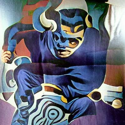 Indigo Devil, style of Jack kirby poster