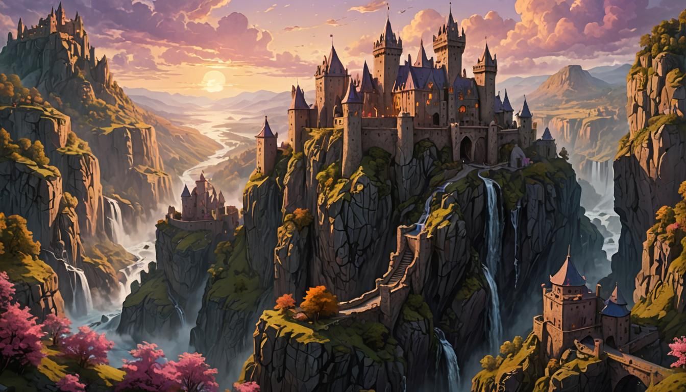 Medieval Castle Built into a Cliffside