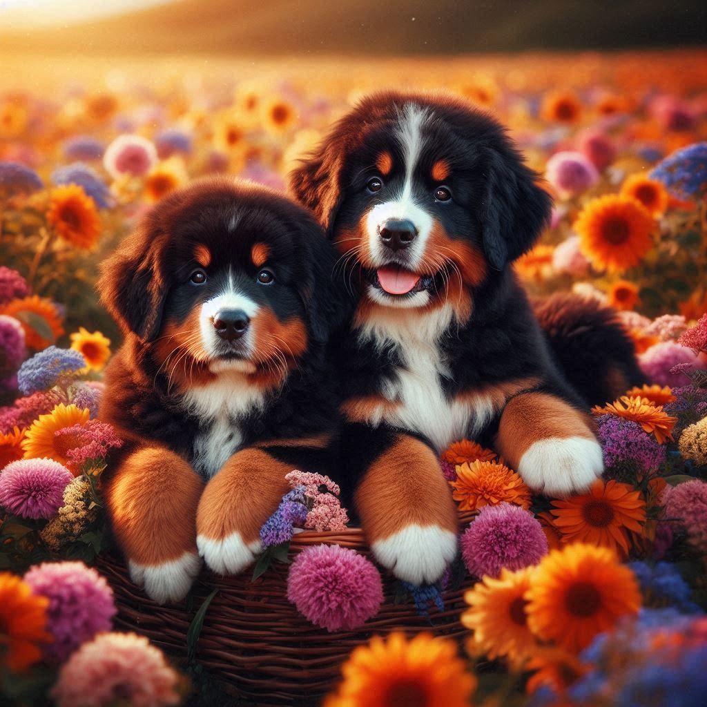 Bernese mountain dog puppies