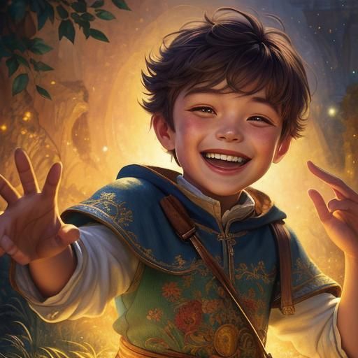 A closeup shot of an adorable little boy beaming!!