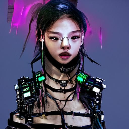 Cyberpunk Jennie Kim - AI Generated Artwork - NightCafe Creator