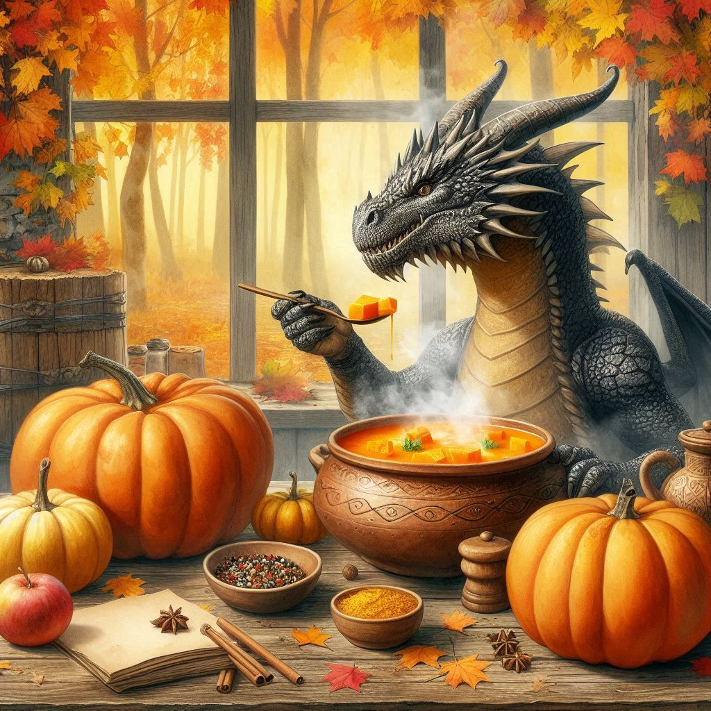 Dragón y Sopa de Calabaza 🎃 Halloween 🎃
