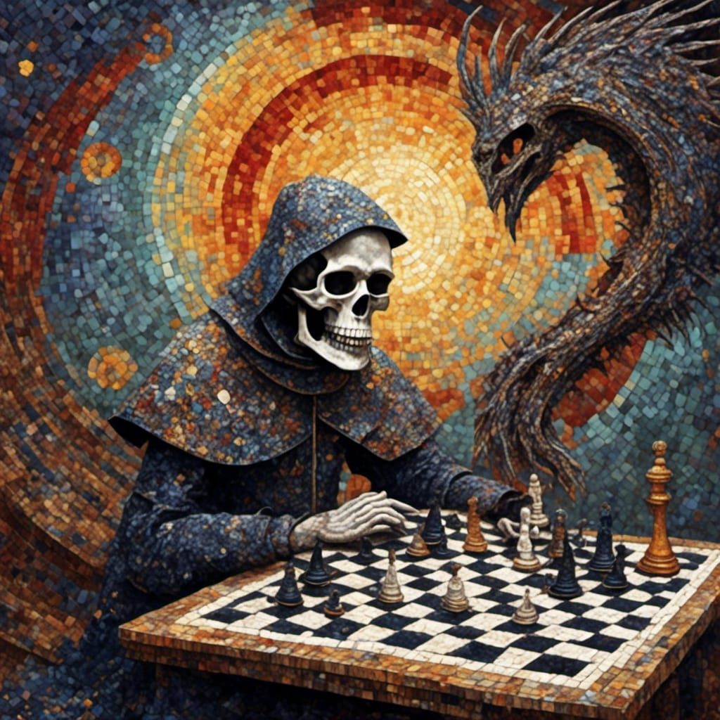 Death playing chess
