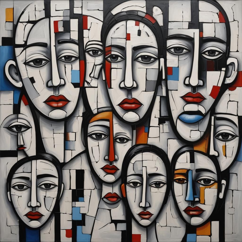 Mondriaan Abstract Faces