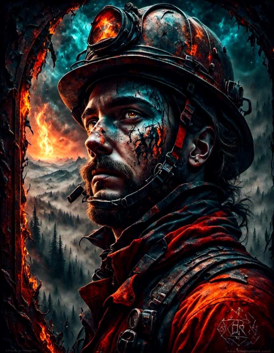 Wildland firefighter   by @Rayven13