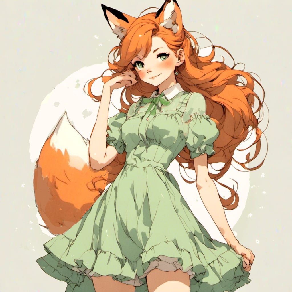 Fox-girl VIXEN wearing mint.