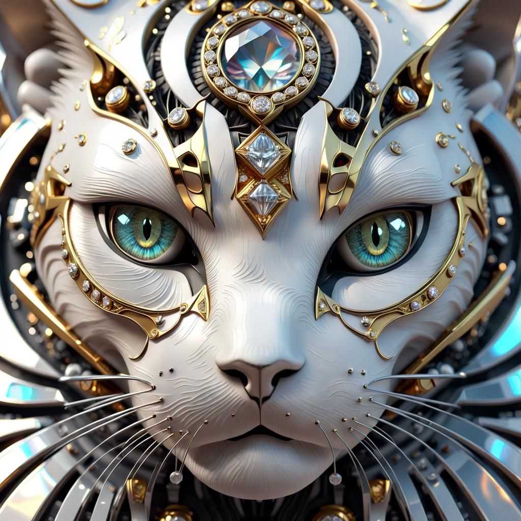 Jeweled i-bot House Cat for prancing around the house "keeping watch"  by @JoCori