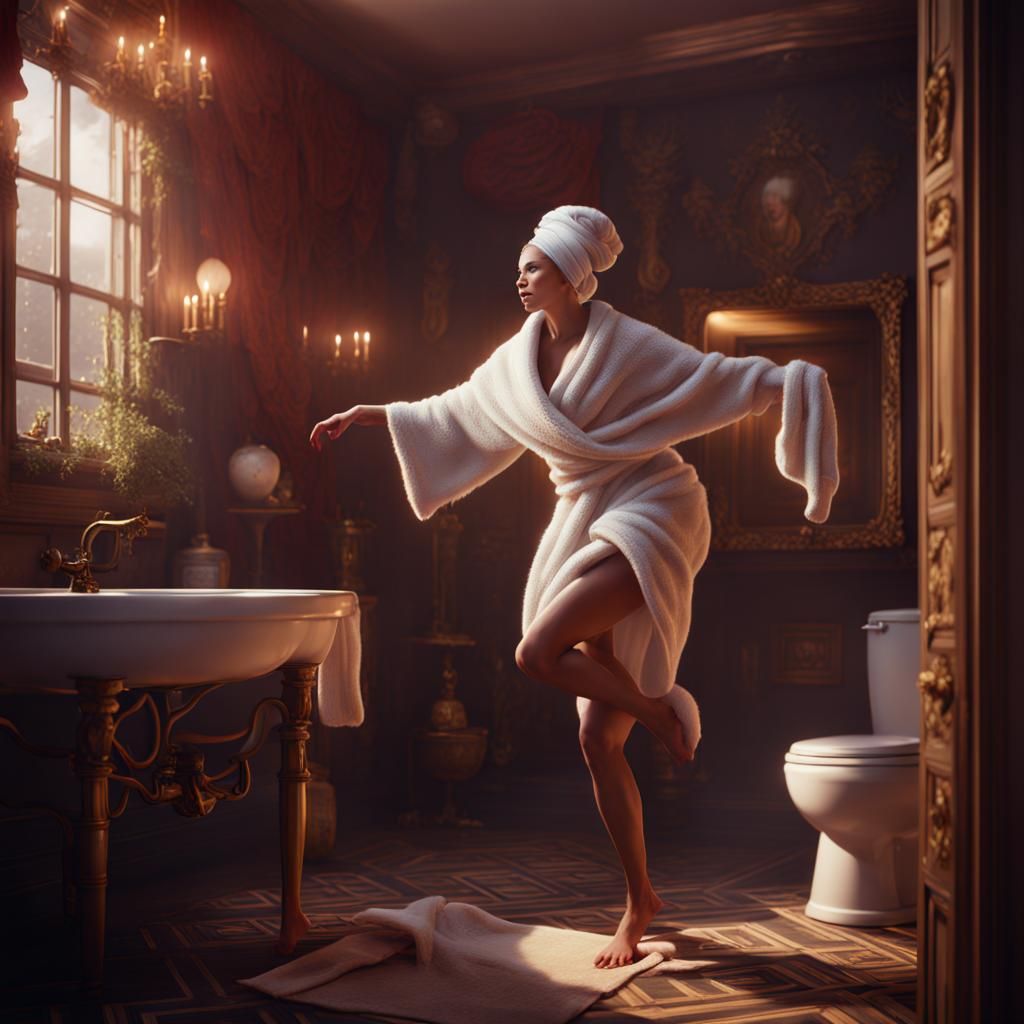 DANCING WEARING A TOWEL   by @raffinata