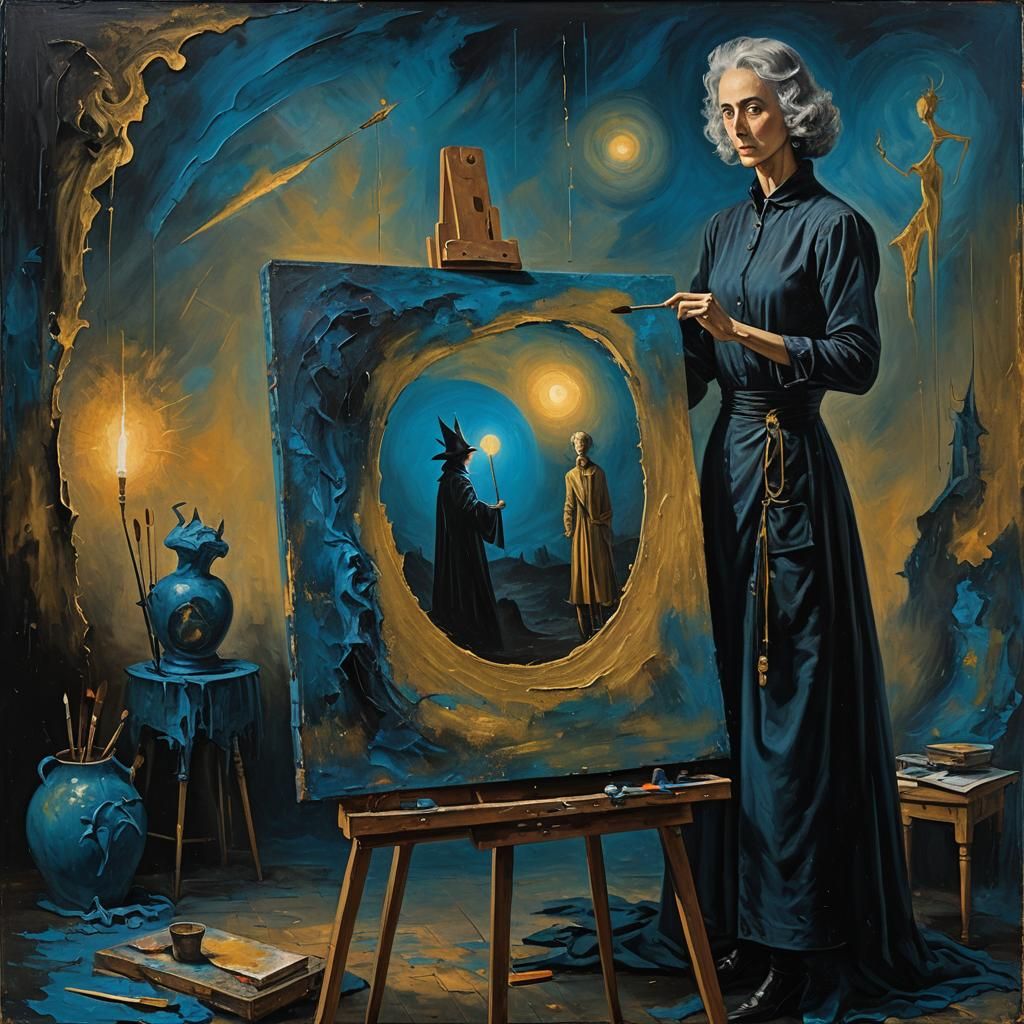 David Bowie As Cloud  in  Pierrot In Turquoise Surrealism. Medium shot. David Bowie as Cloud floats in turquoise space. Close up. Inspired b...