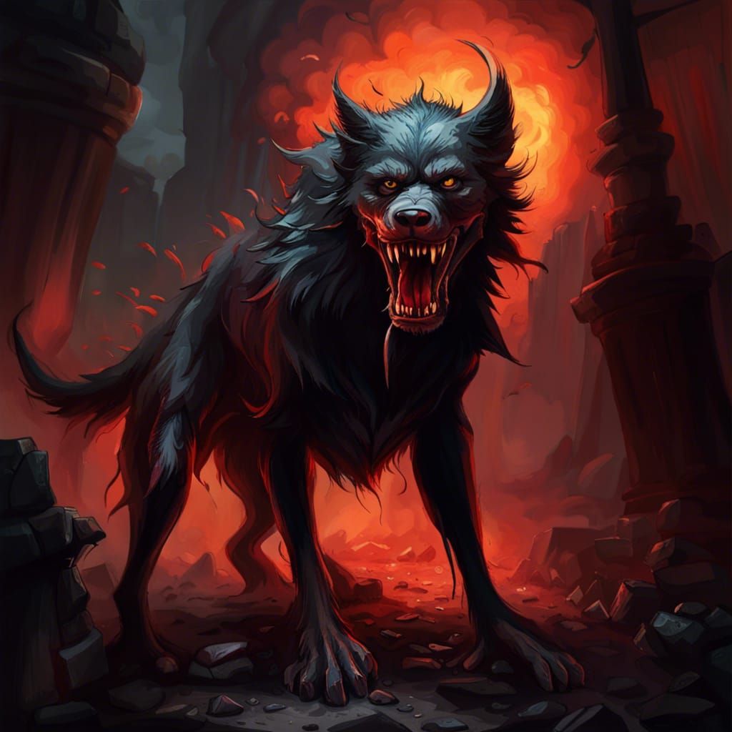 Zombiecore Hellhound Demon - Ai Generated Artwork - Nightcafe Creator