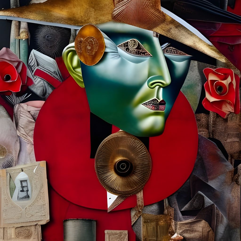 Mixed Media Collage Portrait  by @Ms Art