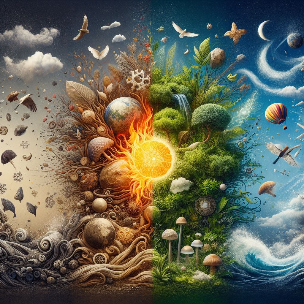 made by natural elements – earth, air, fire, and water.