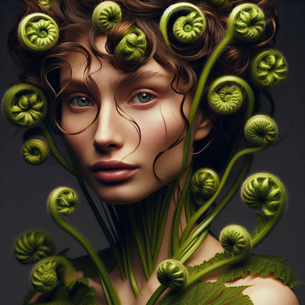 Ferns All Around Her.....