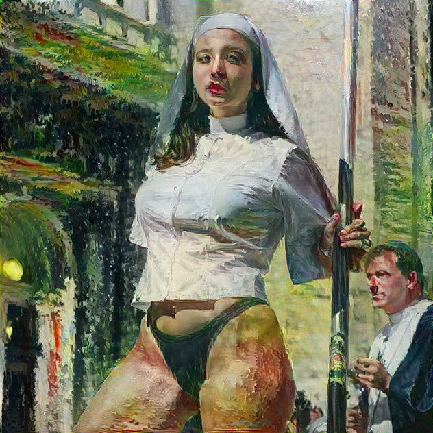 Fun Nun Pole Dancing for the Pope 