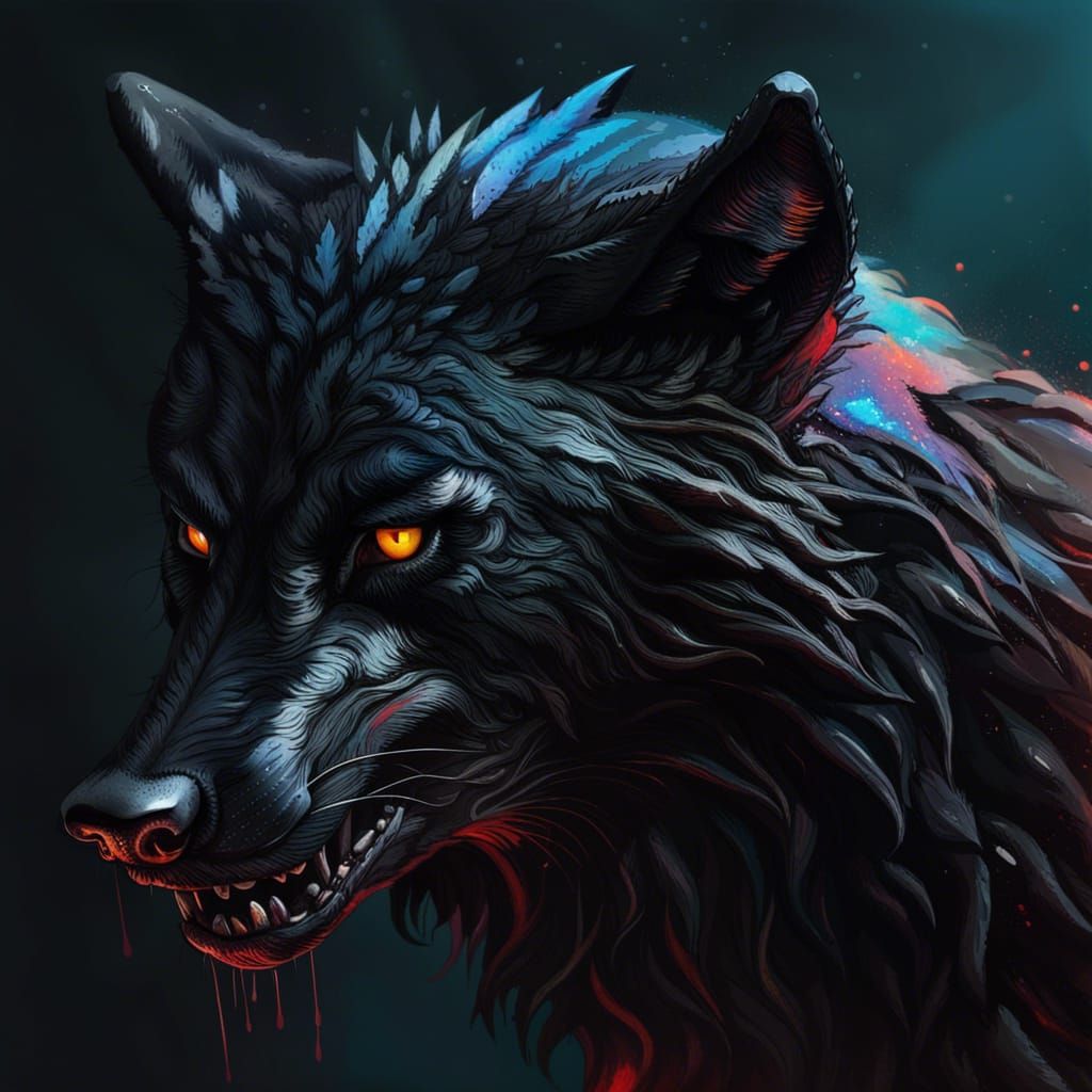 The black wolf - AI Generated Artwork - NightCafe Creator