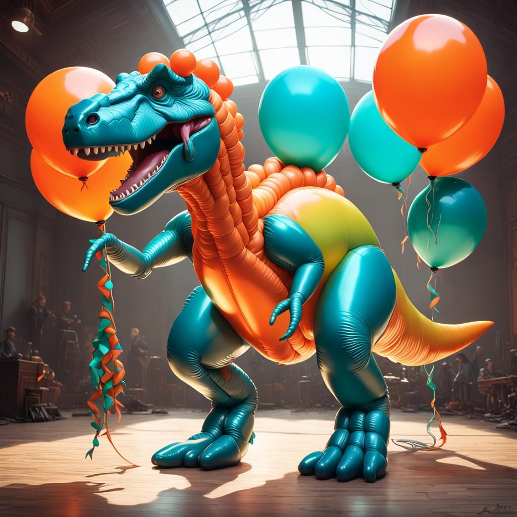 Dinosaur balloon animal, dinosaur made of balloons   by @Anna Kendrick fan