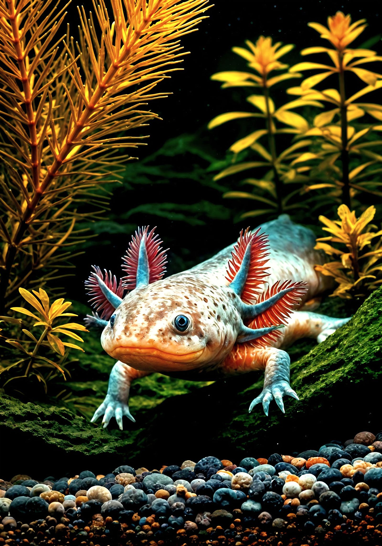 Dynamic under water camera with titled unique HD view of extra contrast to highlight the hypertetxured ...  by @Showy