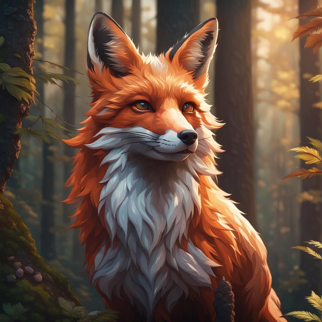 Fox in the Woods Part 8 - AI Generated Artwork - NightCafe Creator