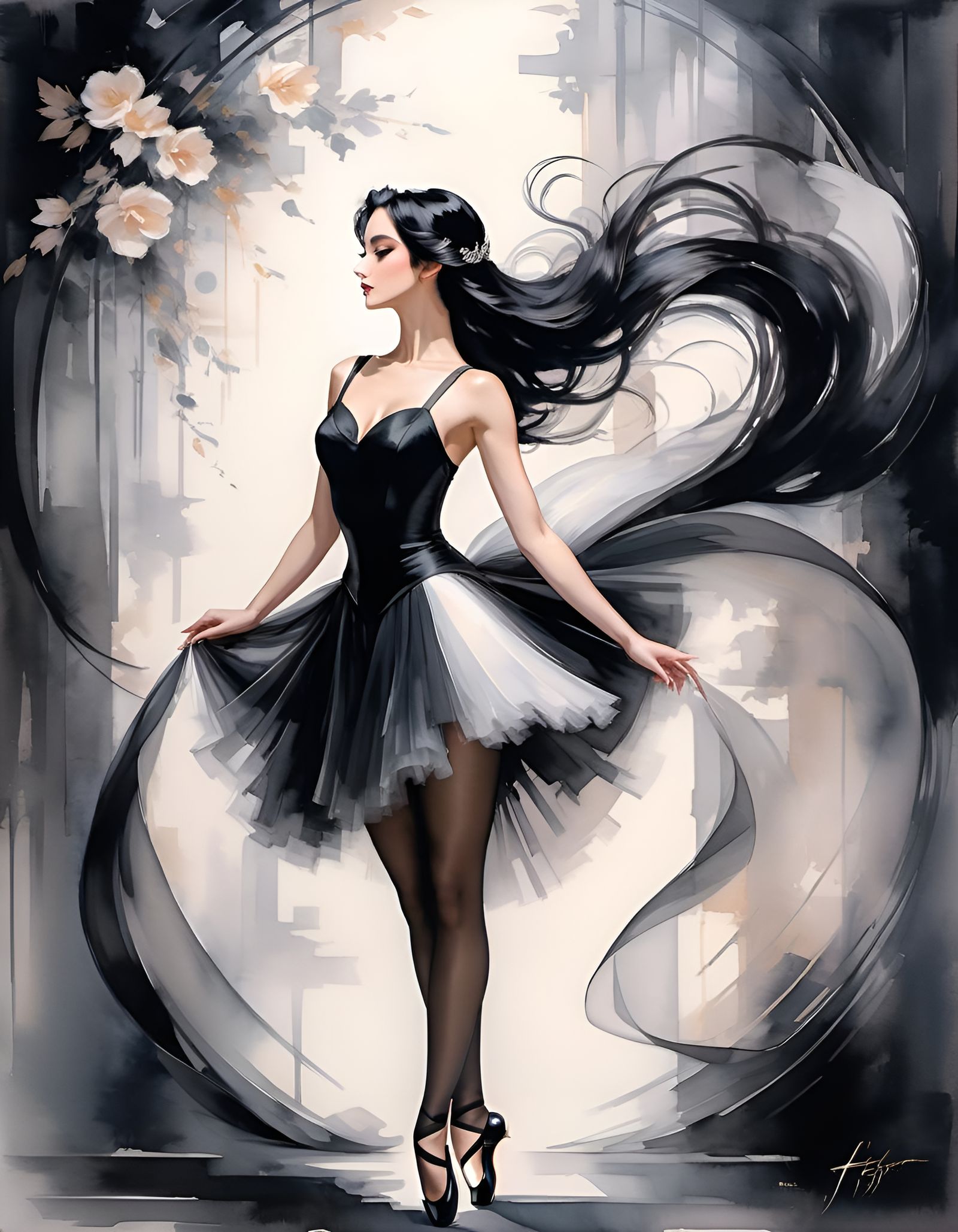 && Suplemento realeza Insignia anime bailarina de ballet Brújula, drawing on paper, Magnificent, gown, ...  by @Tgr22