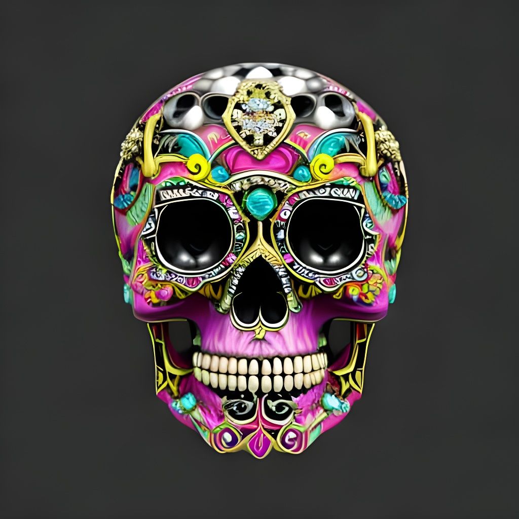 Skull bedecked with jewels