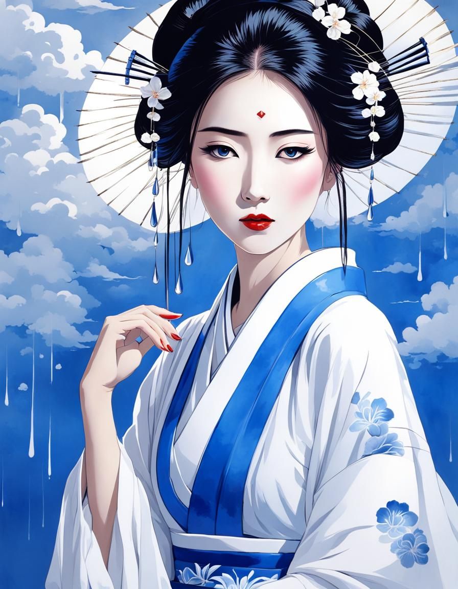 Blue and White