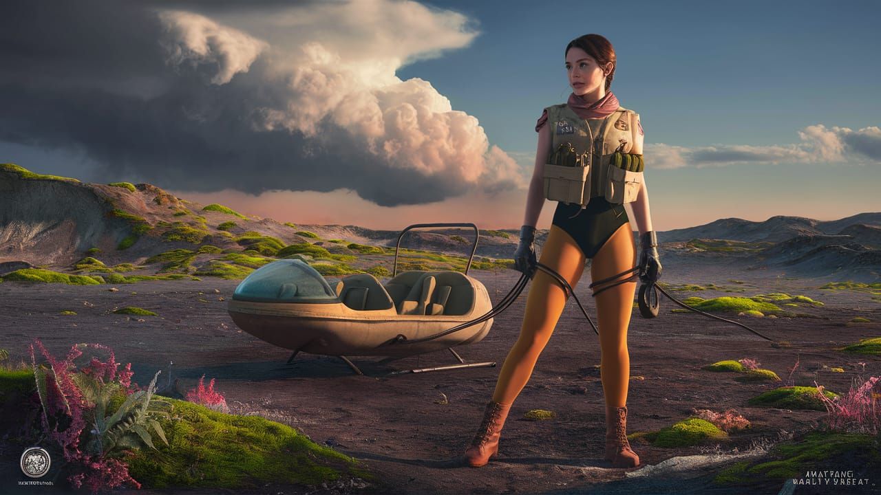 landed on a seemingly dead alien planet, a portrait view fro...
