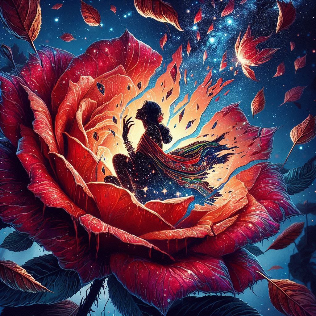 Rose Indian princess Double exposure