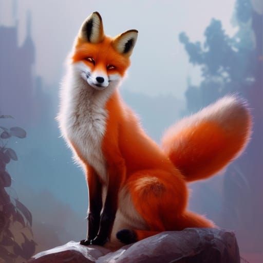 Smiling fox kit - AI Generated Artwork - NightCafe Creator