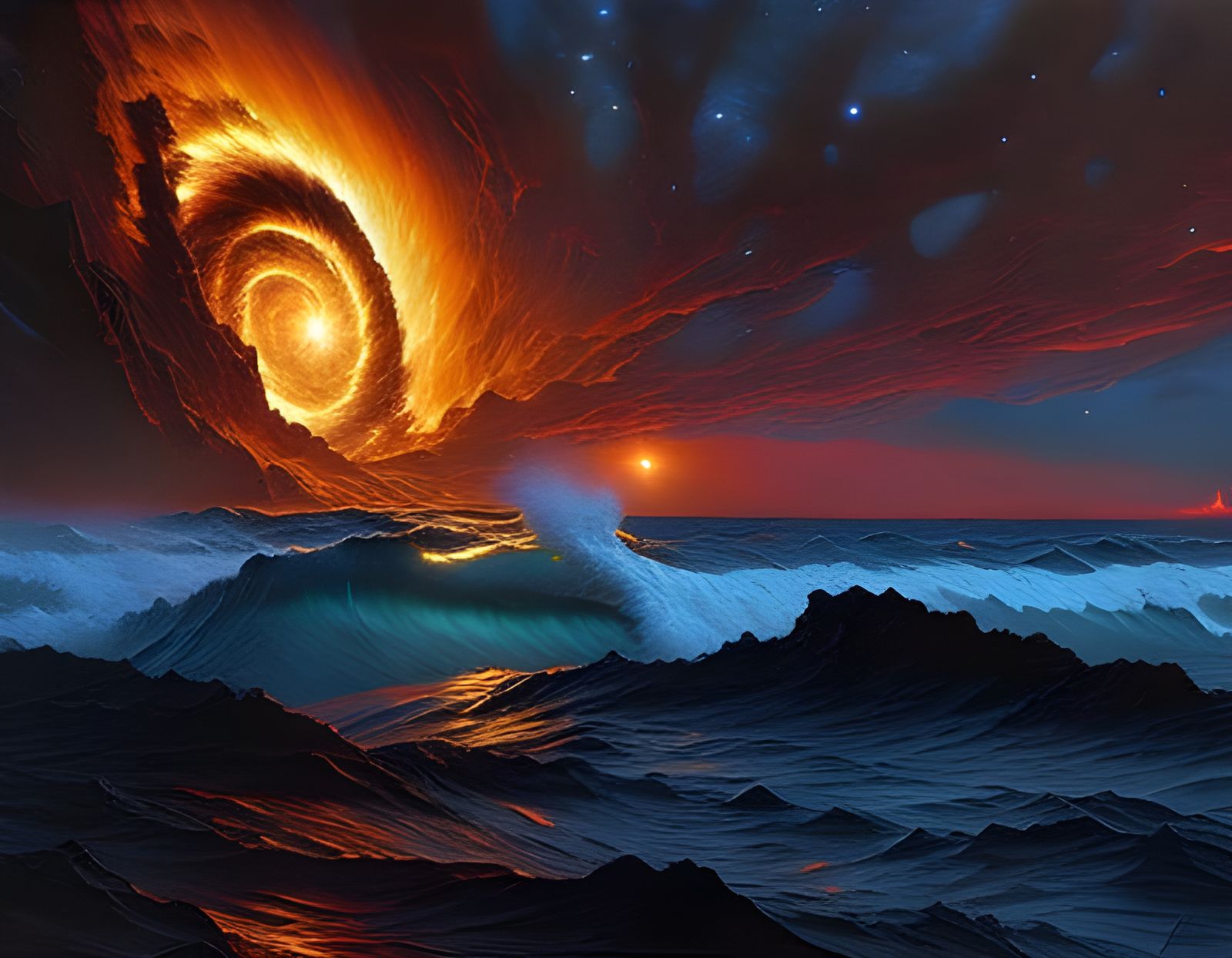 Cosmic ocean scape maelstrom  by @PsychoXcircus