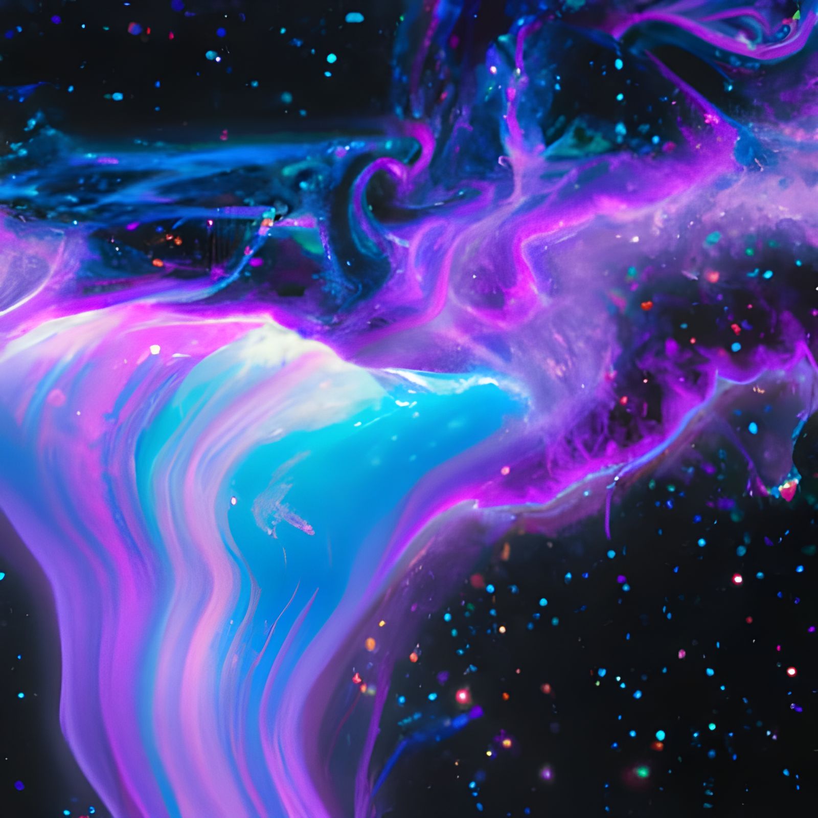 Black light diffused with neon lighting, I