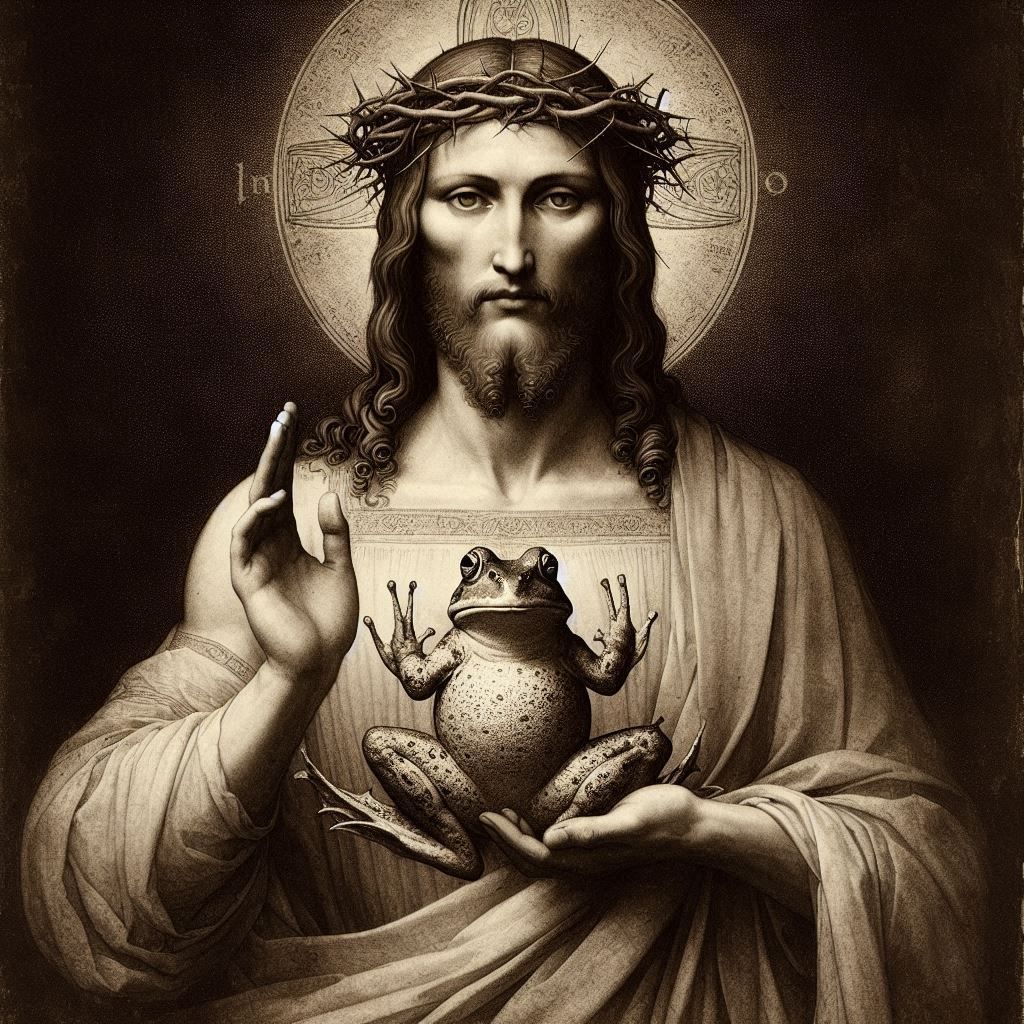 In the name of the Father, of the Son, and of the holy frog,...