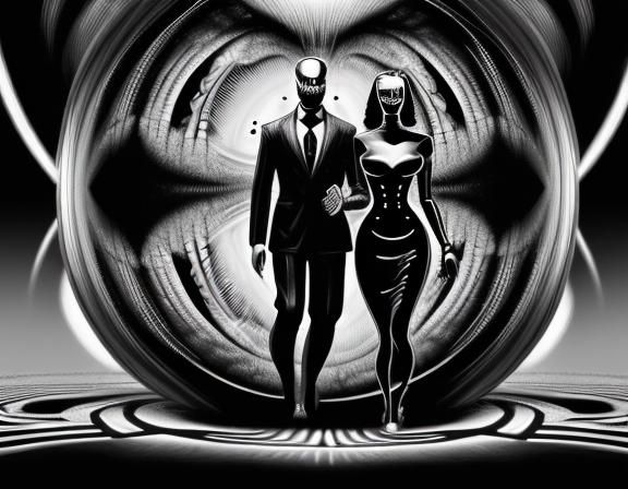 captivating gaze, bubble goth   a black and white photo of t...
