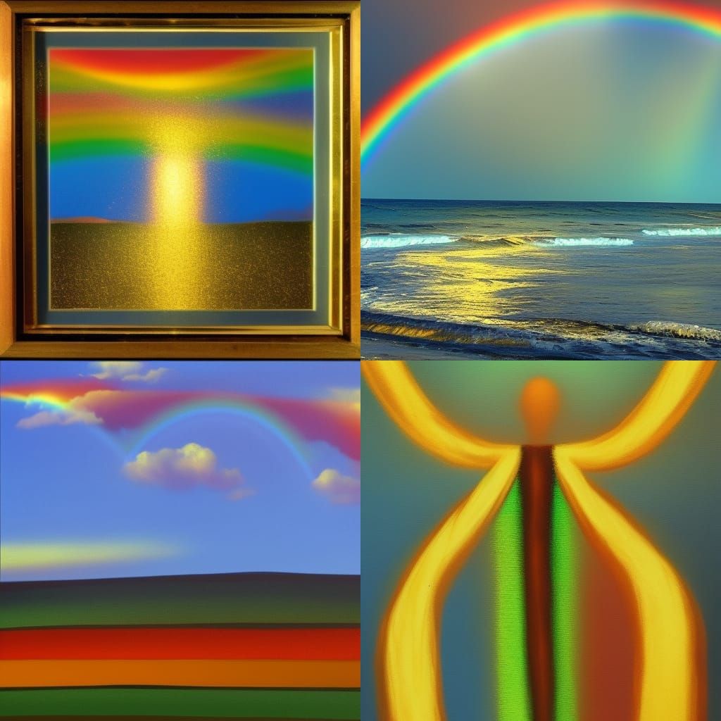 Chest of gold at the end of a rainbow