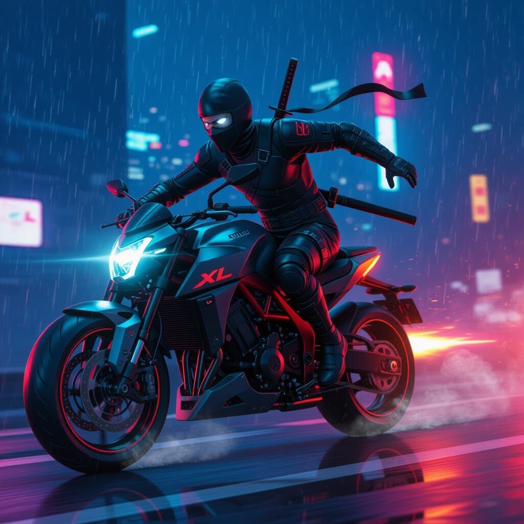 On the scroll Ninja XL fighting 