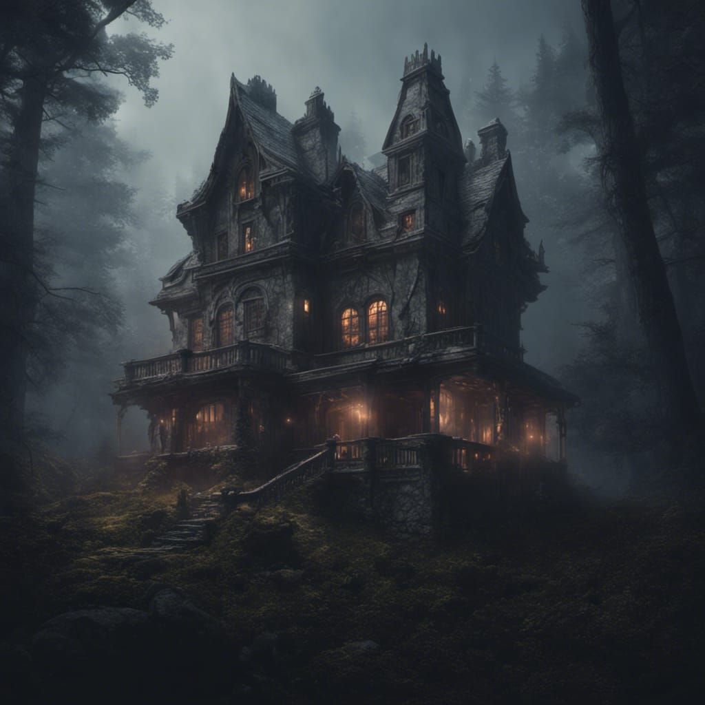 A creepy moutain house - AI Generated Artwork - NightCafe Creator