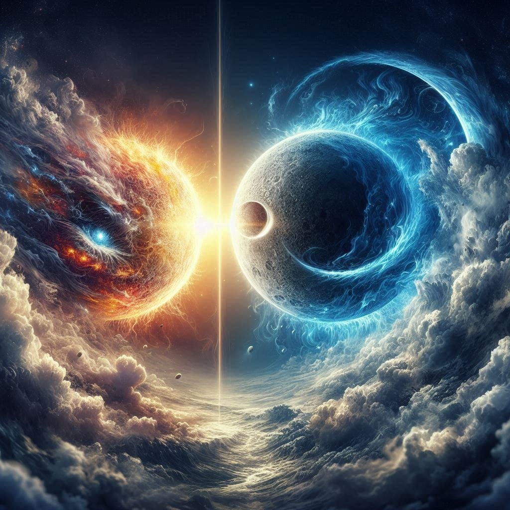 Красивая картинка солнца и луны