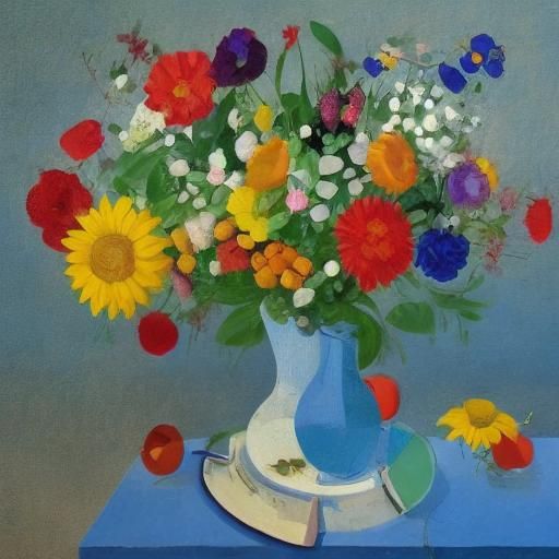 <lora:Diversos:1.0> Um jarro de flores (cubista)